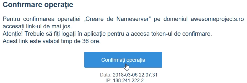 Confirmare operatiuni