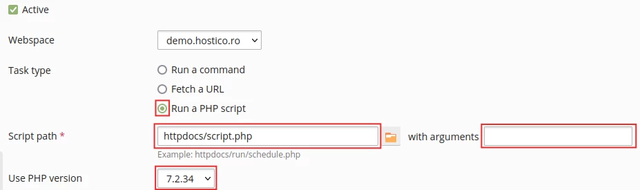 PHP Script Cron Job Plesk