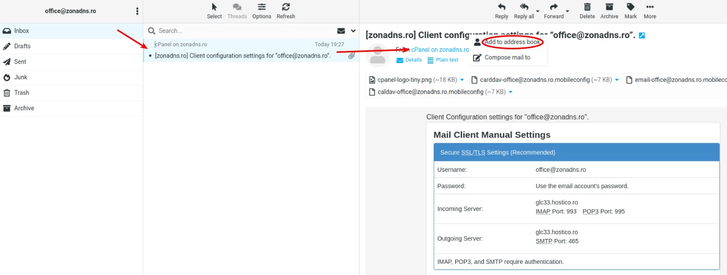 Roundcube safelisting