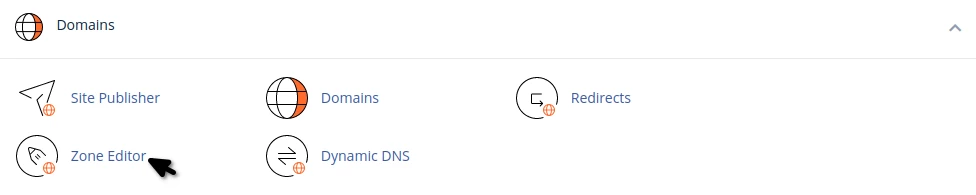 Sekcia domén cPanel